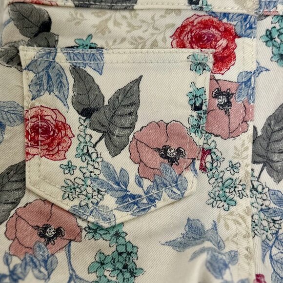 H&M Baby Floral Print Skinny Jeans – Cream Multi - Picture 7 of 11